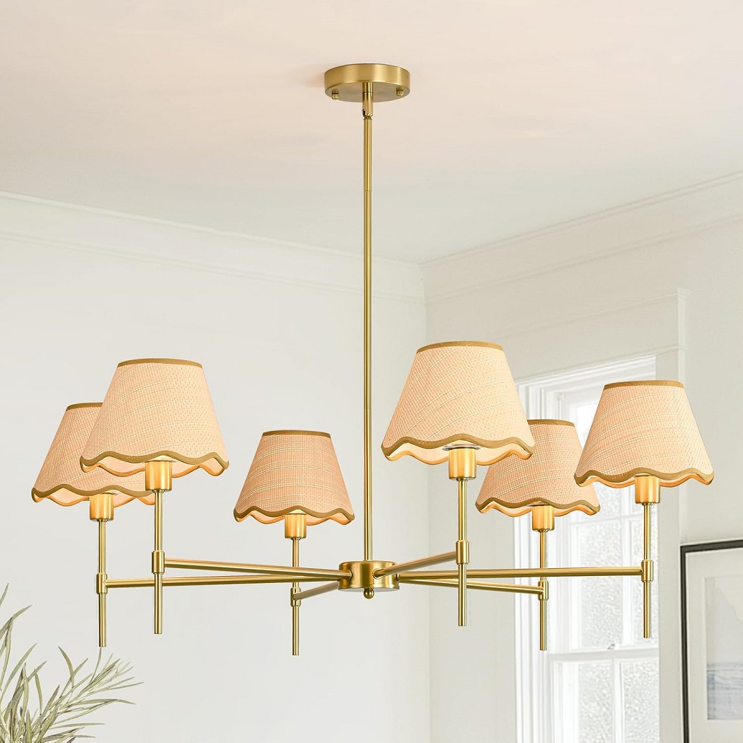 6-Light Boho Rattan Chandelier: Product Overview