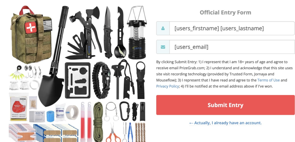 Enter for a Survival Kit Now!