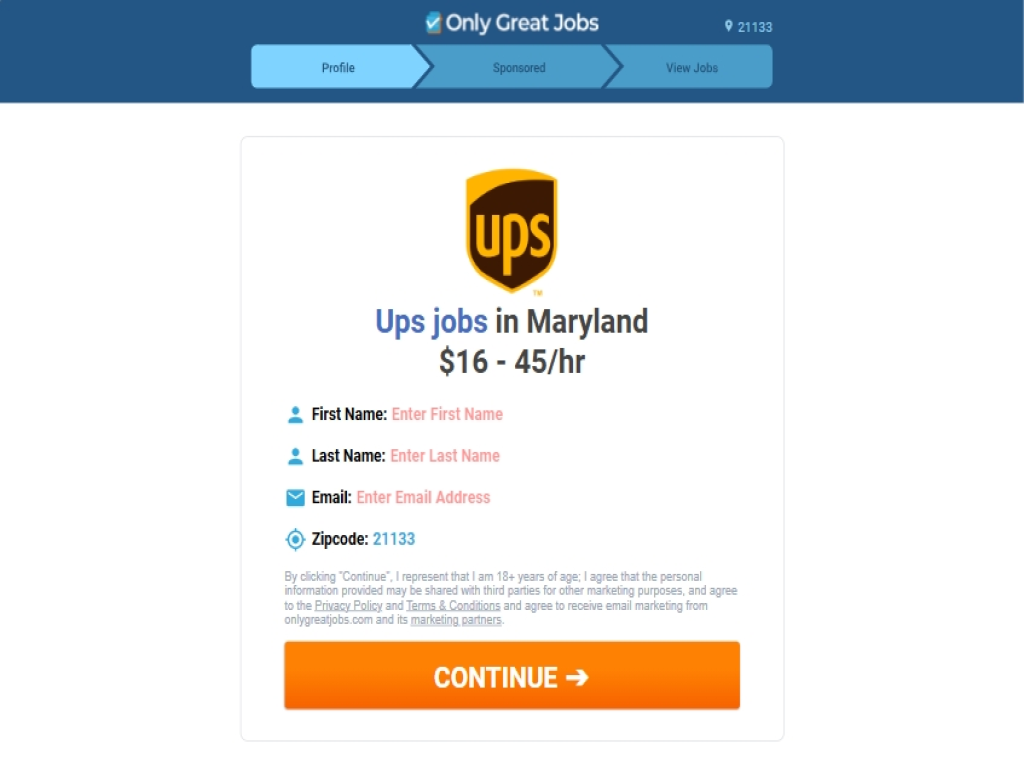 Sign up and get your UPS job!