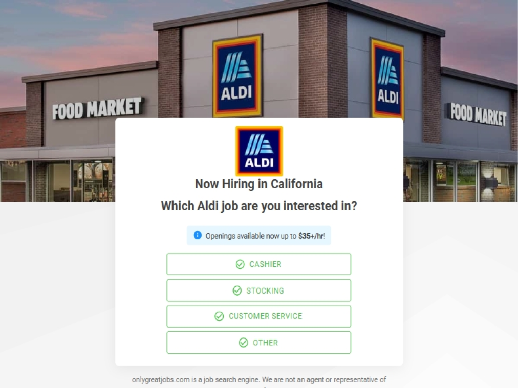 Sign up and get your job at Aldi!