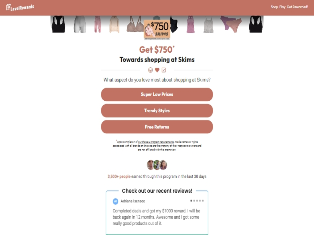 Get $750 to spend on Skims!