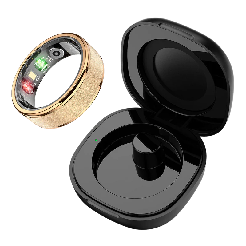 Colmi R10 Smart Ring Heart Rate Blood Oxygen Monitoring Waterproof Design Gold With Charging Case