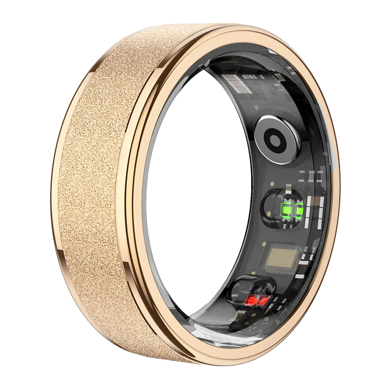 Colmi R10 Smart Ring Heart Rate Blood Oxygen Monitoring Waterproof Design With Charging Case Gold Right