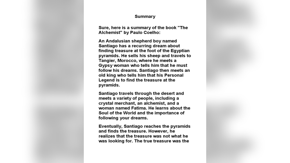 The Alchemist Summary