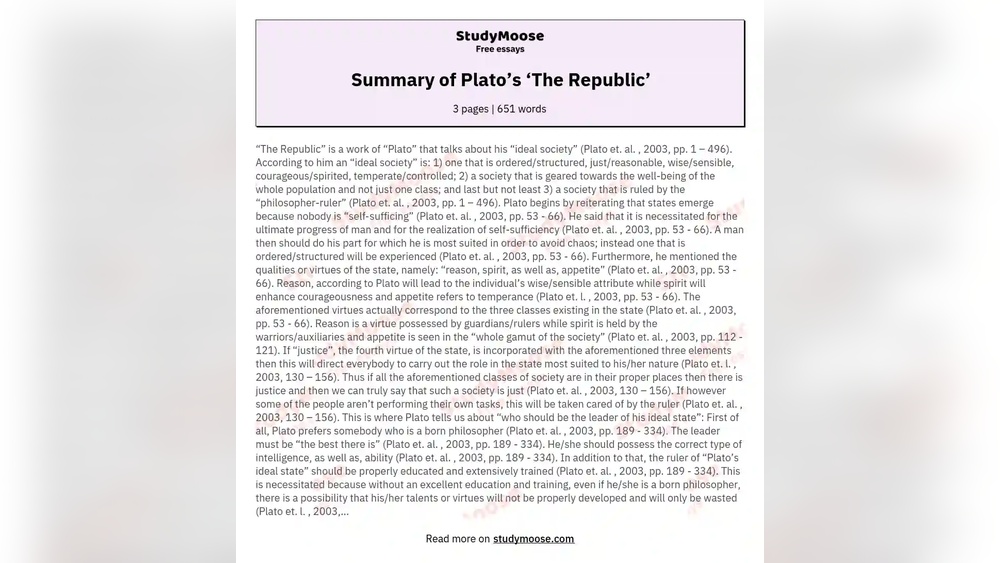 The Republic Summary